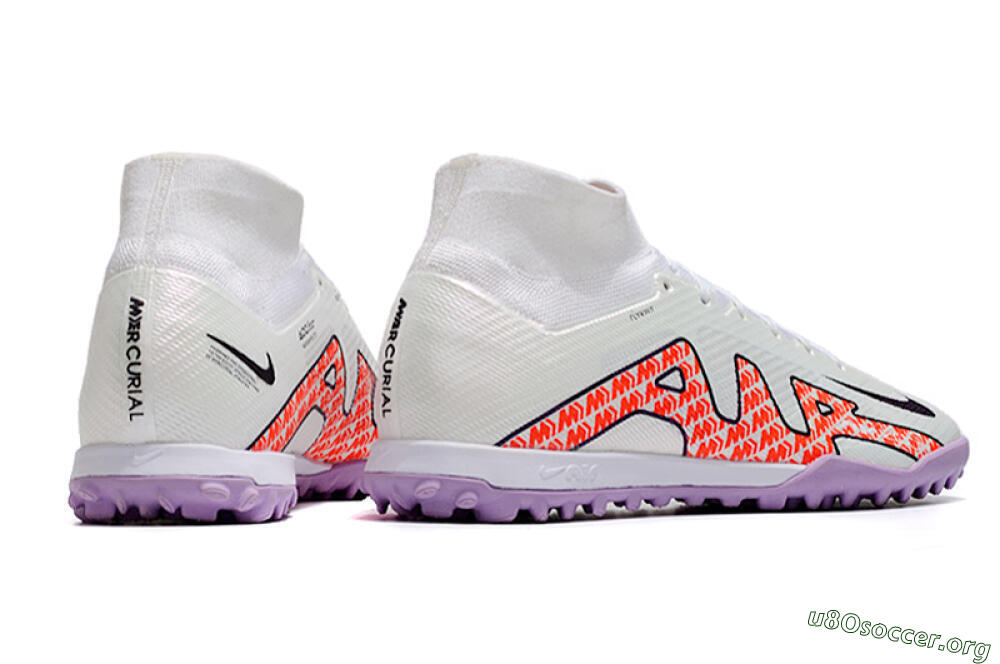 Nike Air Zoom Mercurial Superfly 9 Elite TF Football Shoes - White/Red/Purple 6