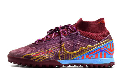 Nike Air Zoom Mercurial Superfly 9 Elite TF Football Shoes - Red/Gold/Blue