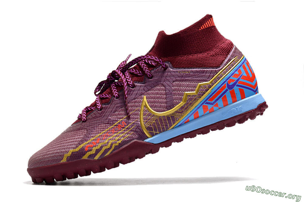 Nike Air Zoom Mercurial Superfly 9 Elite TF Football Shoes - Red/Gold/Blue 5