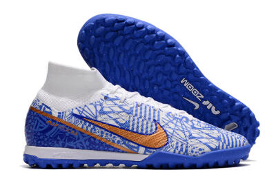 Nike Air Zoom Mercurial Superfly 9 Elite TF Football Shoes - Blue/White/Gold