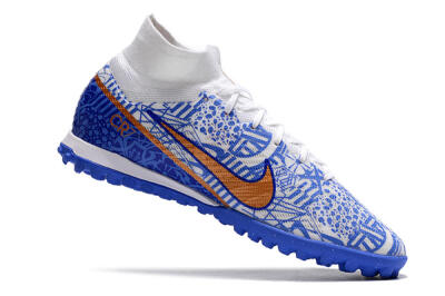 Nike Air Zoom Mercurial Superfly 9 Elite TF Football Shoes - Blue/White/Gold