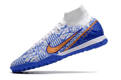 Nike Air Zoom Mercurial Superfly 9 Elite TF Football Shoes - Blue/White/Gold