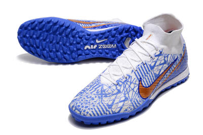 Nike Air Zoom Mercurial Superfly 9 Elite TF Football Shoes - Blue/White/Gold