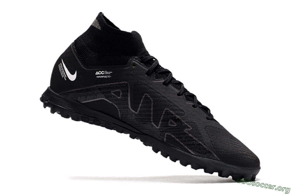 Nike Air Zoom Mercurial Superfly 9 Elite TF Football Shoes - Black/White/Yellow 4