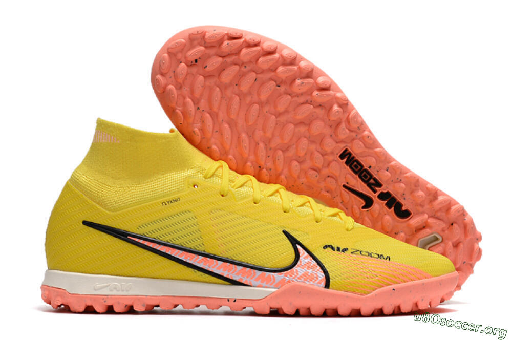 Nike Air Zoom Mercurial Superfly 9 Elite TF Football Shoes - Yellow/Pink/Black 2