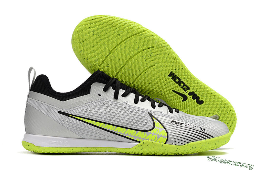 Nike Air Zoom Mercurial Vapor 15 Pro IC Football Shoes - Silver/Yellow/Black 2