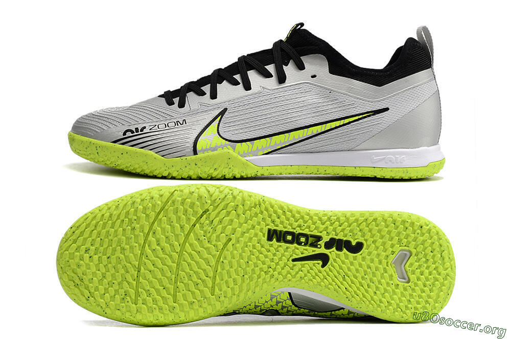 Nike Air Zoom Mercurial Vapor 15 Pro IC Football Shoes - Silver/Yellow/Black 1