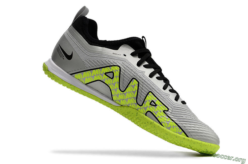Nike Air Zoom Mercurial Vapor 15 Pro IC Football Shoes - Silver/Yellow/Black 4