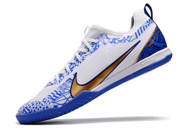 Nike Air Zoom Mercurial Vapor 15 Pro IC Football Shoes - White/Blue/Gold