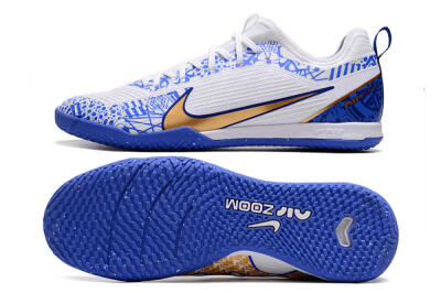 Nike Air Zoom Mercurial Vapor 15 Pro IC Football Shoes - White/Blue/Gold