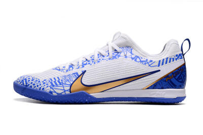 Nike Air Zoom Mercurial Vapor 15 Pro IC Football Shoes - White/Blue/Gold