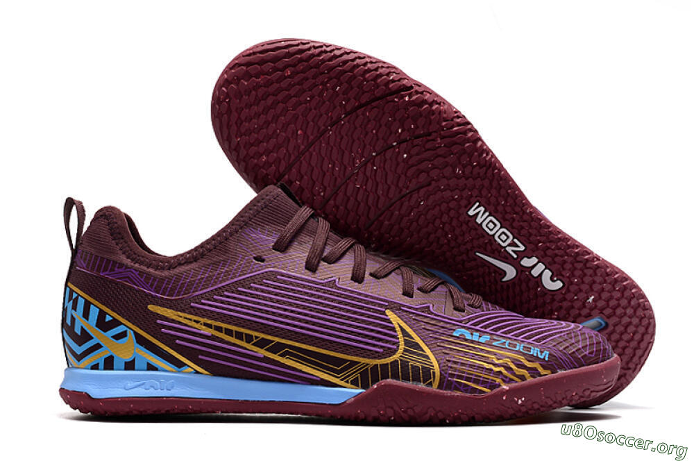 Nike Air Zoom Mercurial Vapor 15 Pro IC Football Shoes - Red/Purple/Gold/Blue 2