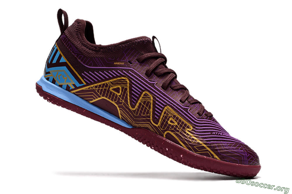 Nike Air Zoom Mercurial Vapor 15 Pro IC Football Shoes - Red/Purple/Gold/Blue 4