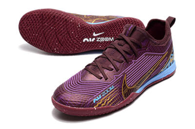 Nike Air Zoom Mercurial Vapor 15 Pro IC Football Shoes - Red/Purple/Gold/Blue