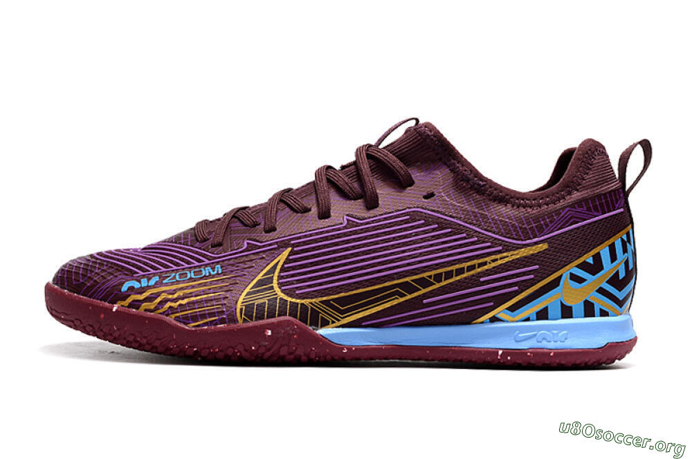 Nike Air Zoom Mercurial Vapor 15 Pro IC Football Shoes - Red/Purple/Gold/Blue 3