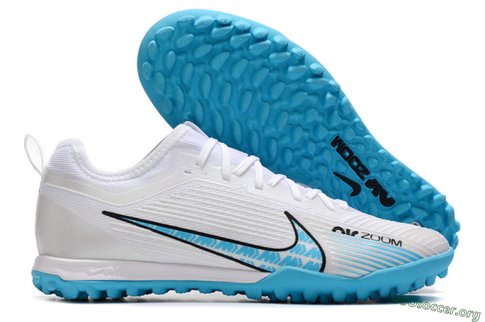Nike Air Zoom Mercurial Vapor 15 Pro TF Football Shoes - White/Blue/Black 2