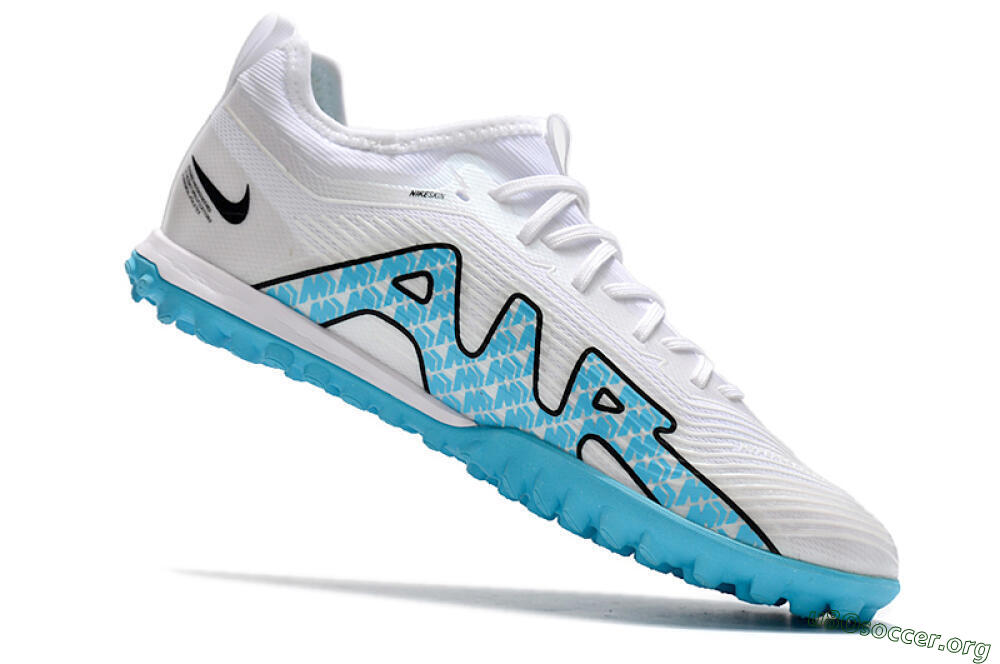 Nike Air Zoom Mercurial Vapor 15 Pro TF Football Shoes - White/Blue/Black 4