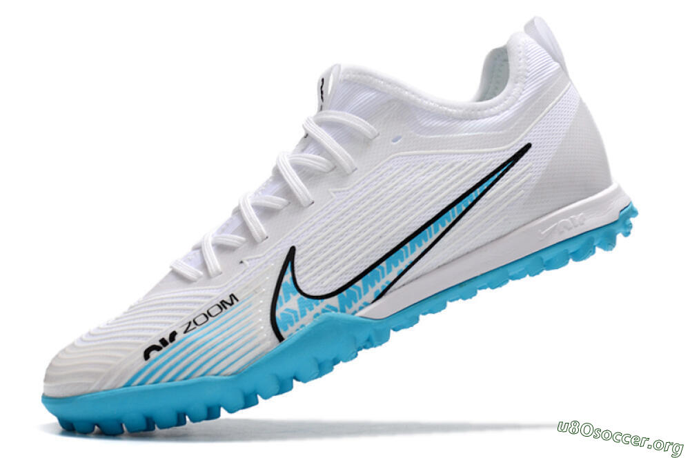 Nike Air Zoom Mercurial Vapor 15 Pro TF Football Shoes - White/Blue/Black 5