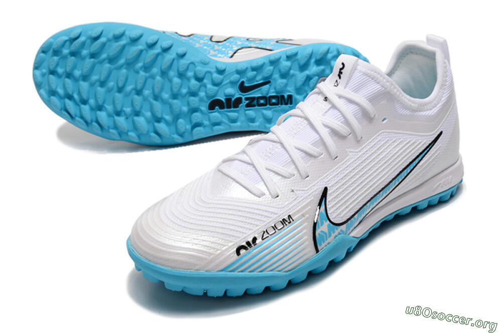 Nike Air Zoom Mercurial Vapor 15 Pro TF Football Shoes - White/Blue/Black 0