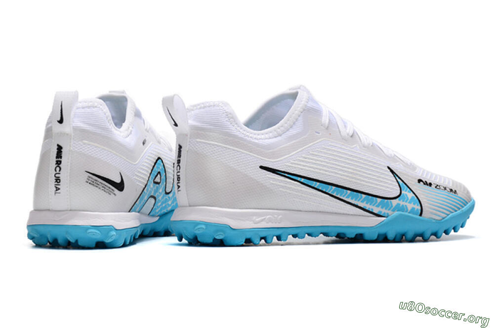 Nike Air Zoom Mercurial Vapor 15 Pro TF Football Shoes - White/Blue/Black 6