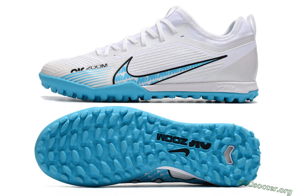 Nike Air Zoom Mercurial Vapor 15 Pro TF Football Shoes - White/Blue/Black 1