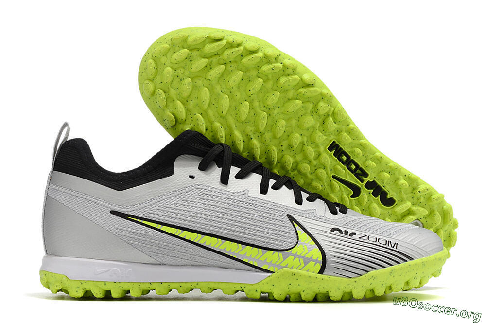 Nike Air Zoom Mercurial Vapor 15 Pro TF Football Shoes - Silver/Yellow/Black 2