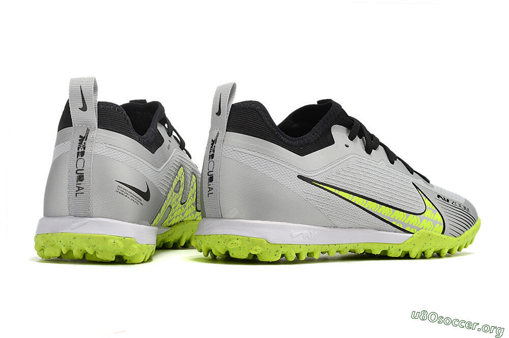 Nike Air Zoom Mercurial Vapor 15 Pro TF Football Shoes - Silver/Yellow/Black 6