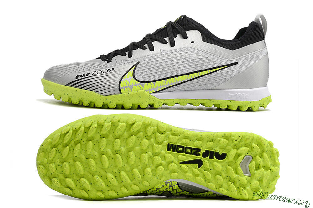 Nike Air Zoom Mercurial Vapor 15 Pro TF Football Shoes - Silver/Yellow/Black 1