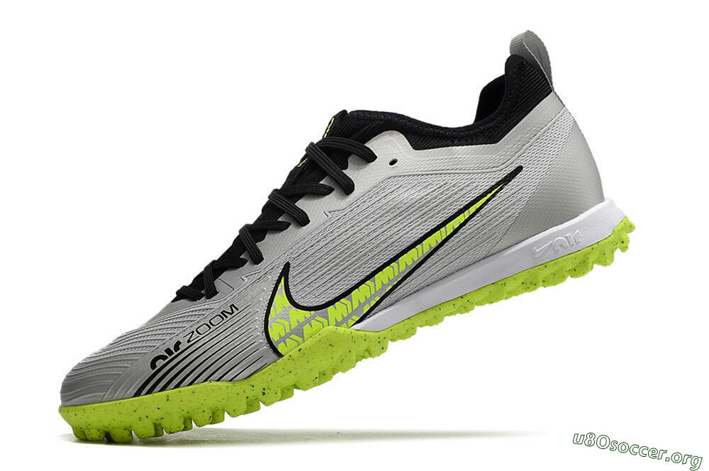 Nike Air Zoom Mercurial Vapor 15 Pro TF Football Shoes - Silver/Yellow/Black 5