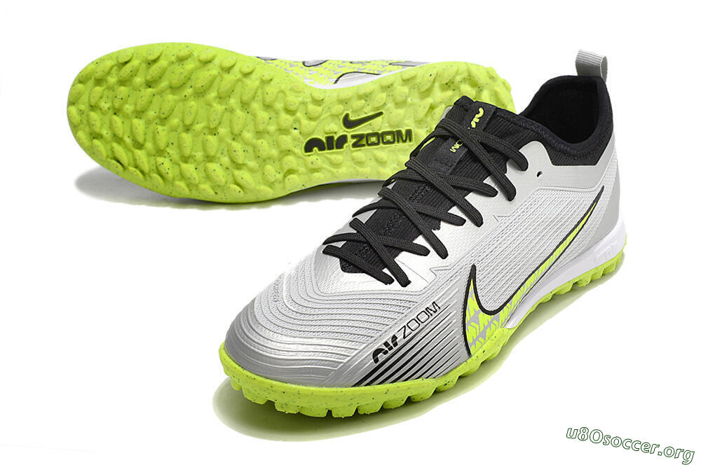 Nike Air Zoom Mercurial Vapor 15 Pro TF Football Shoes - Silver/Yellow/Black 0