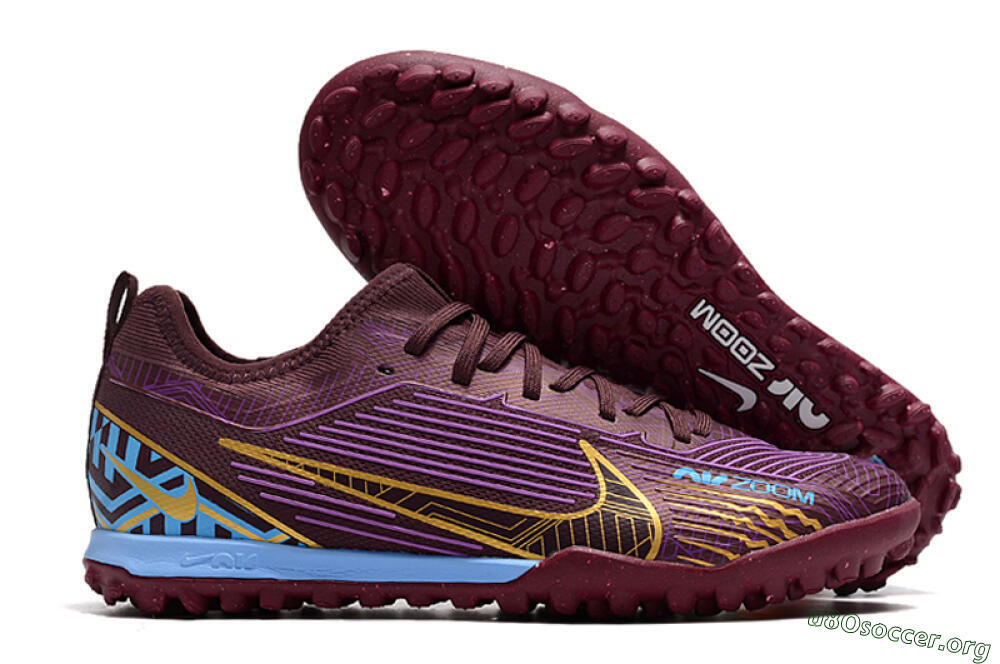 Nike Air Zoom Mercurial Vapor 15 Pro TF Football Shoes - Red/Purple/Gold/Blue 2