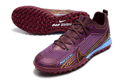 Nike Air Zoom Mercurial Vapor 15 Pro TF Football Shoes - Red/Purple/Gold/Blue