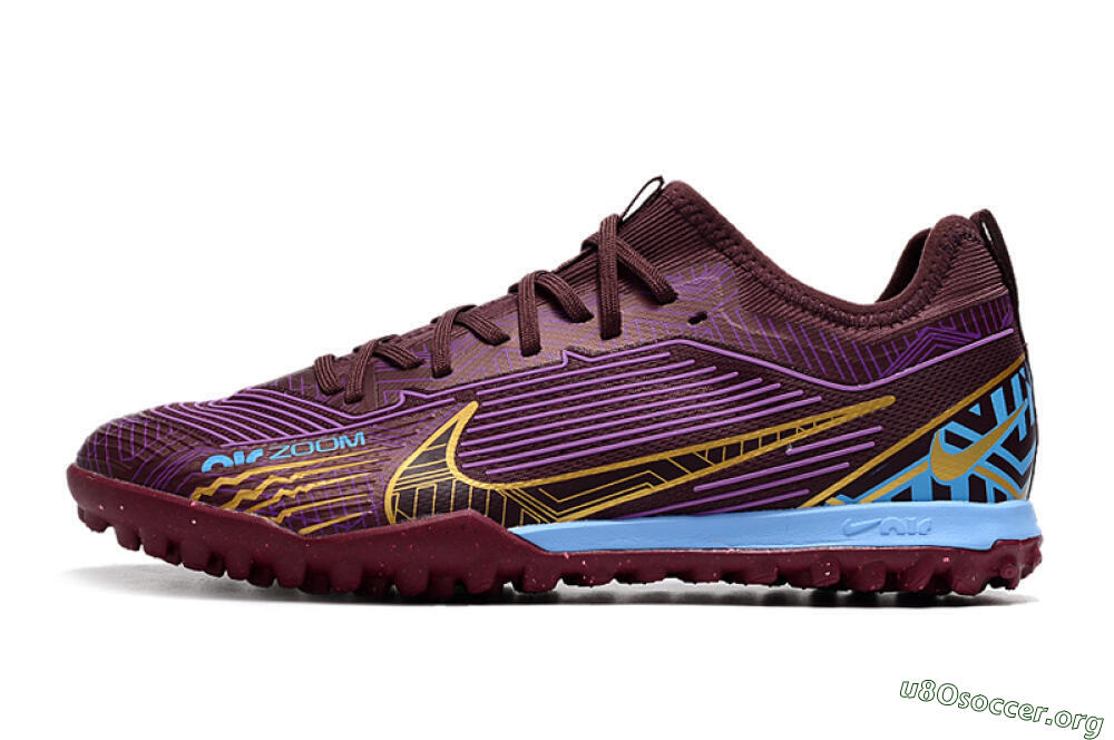 Nike Air Zoom Mercurial Vapor 15 Pro TF Football Shoes - Red/Purple/Gold/Blue 3