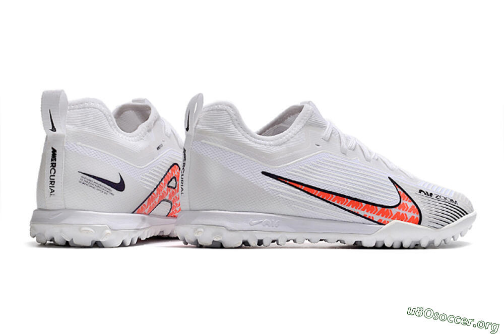 Nike Air Zoom Mercurial Vapor 15 Pro TF Football Shoes - White/Black/Red 6