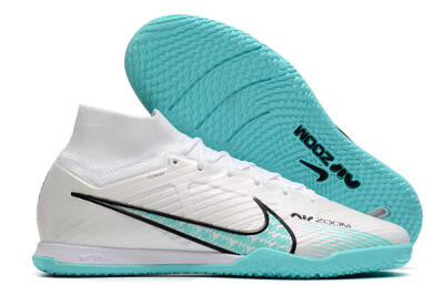 Nike Air Zoom Mercurial Superfly 9 Elite IC Football Shoes - White/Blue/Black