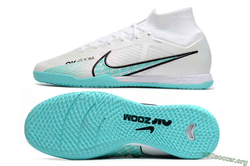 Nike Air Zoom Mercurial Superfly 9 Elite IC Football Shoes - White/Blue/Black 1