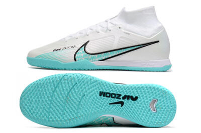 Nike Air Zoom Mercurial Superfly 9 Elite IC Football Shoes - White/Blue/Black