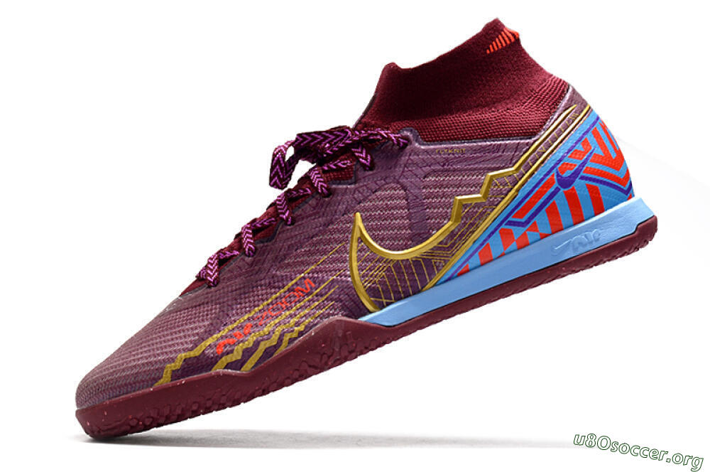 Nike Air Zoom Mercurial Superfly 9 Elite IC Football Shoes - Red/Purple/Gold/Blue 5