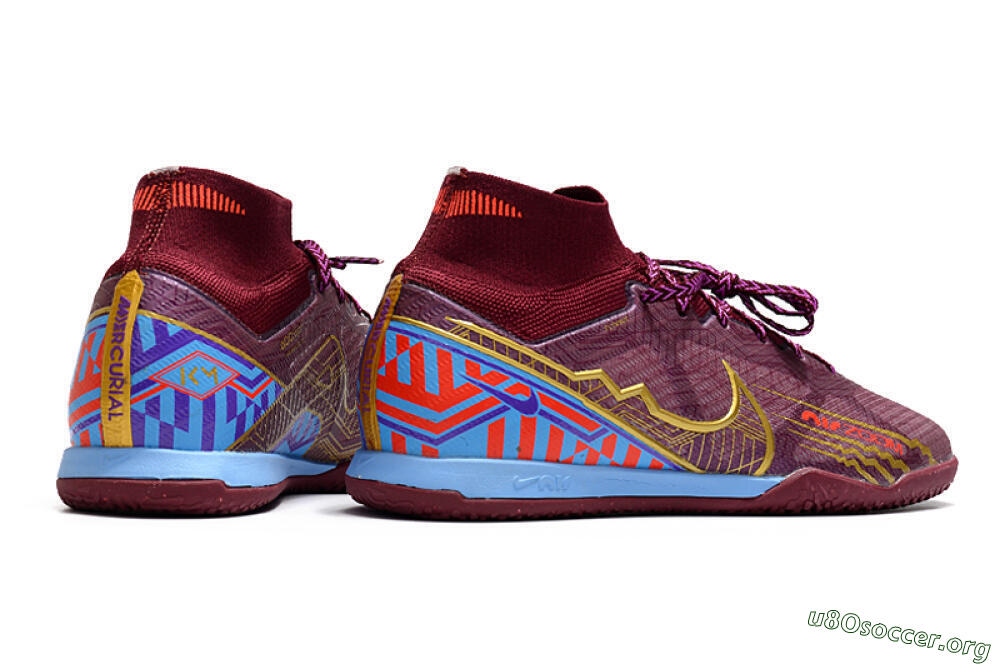 Nike Air Zoom Mercurial Superfly 9 Elite IC Football Shoes - Red/Purple/Gold/Blue 6