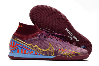 Nike Air Zoom Mercurial Superfly 9 Elite IC Football Shoes - Red/Purple/Gold/Blue