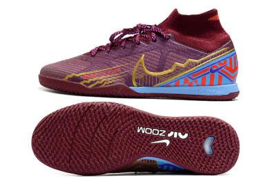 Nike Air Zoom Mercurial Superfly 9 Elite IC Football Shoes - Red/Purple/Gold/Blue