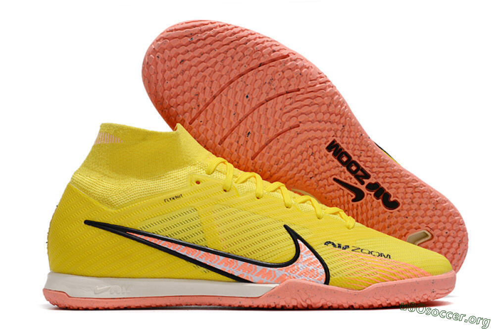 Nike Air Zoom Mercurial Superfly 9 Elite IC Football Shoes - Yellow/Pink/Black 2