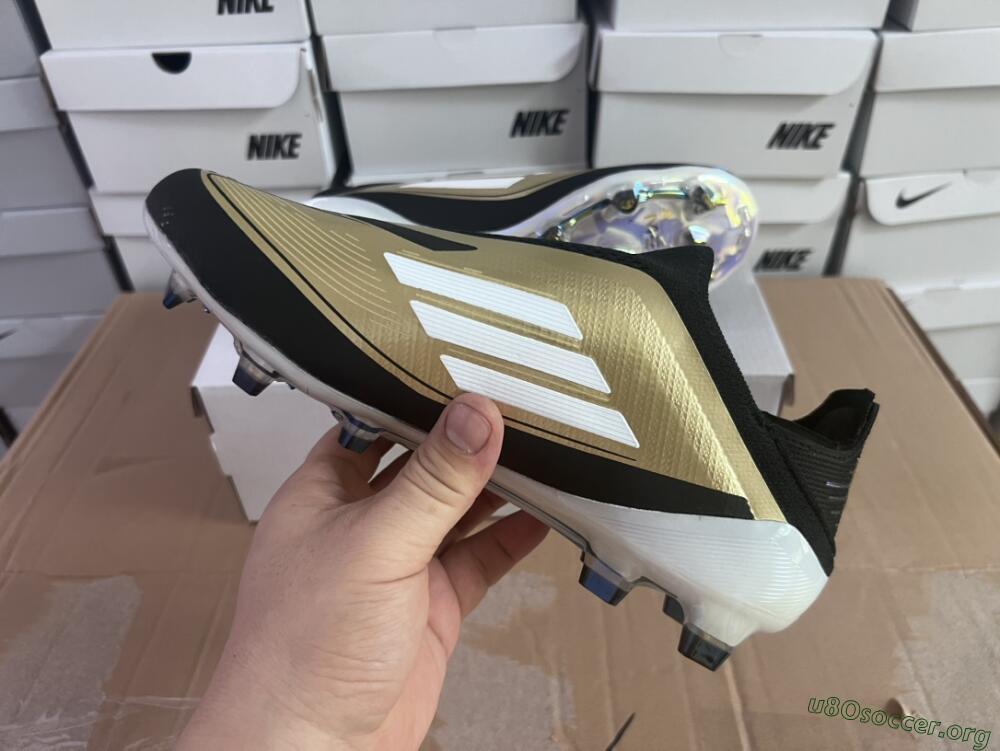 Adidas F50 Adizero Messi Laceless FG Football Boots - Gold/White/Black