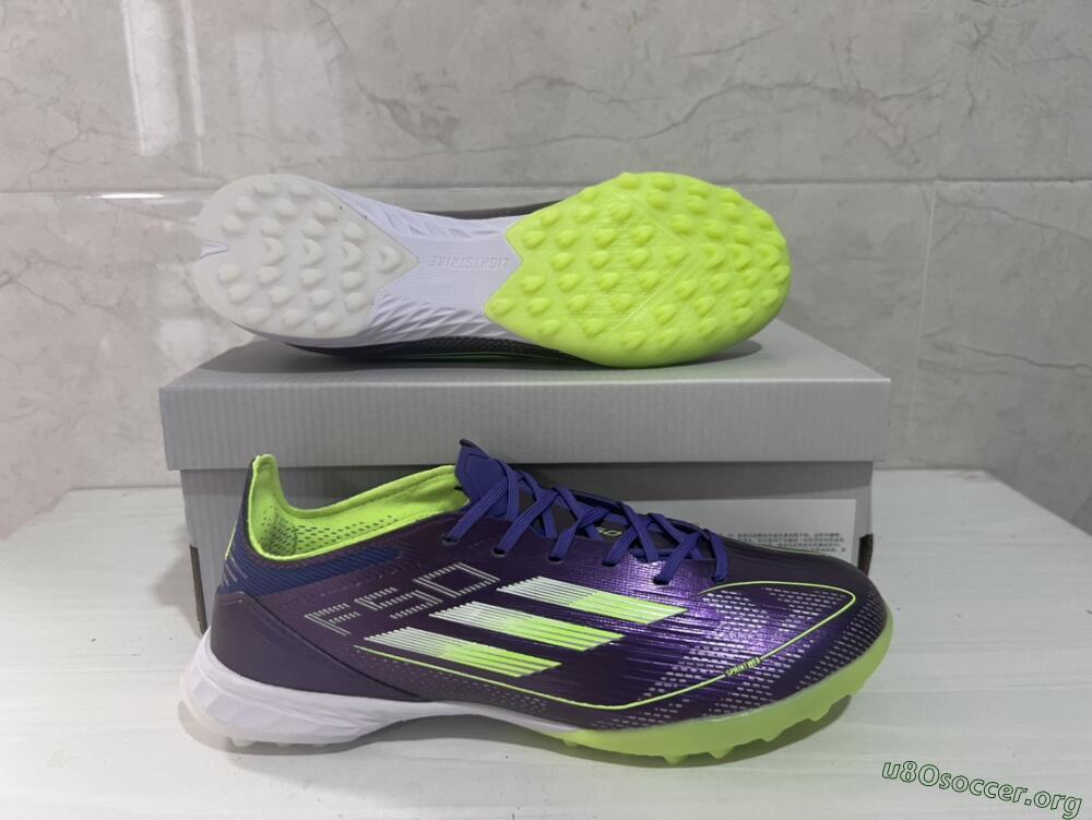 Adidas F50 Elite TF Football Shoes - Purple/Yellow/White