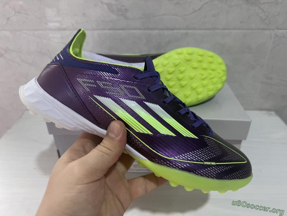 Adidas F50 Elite TF Football Shoes - Purple/Yellow/White