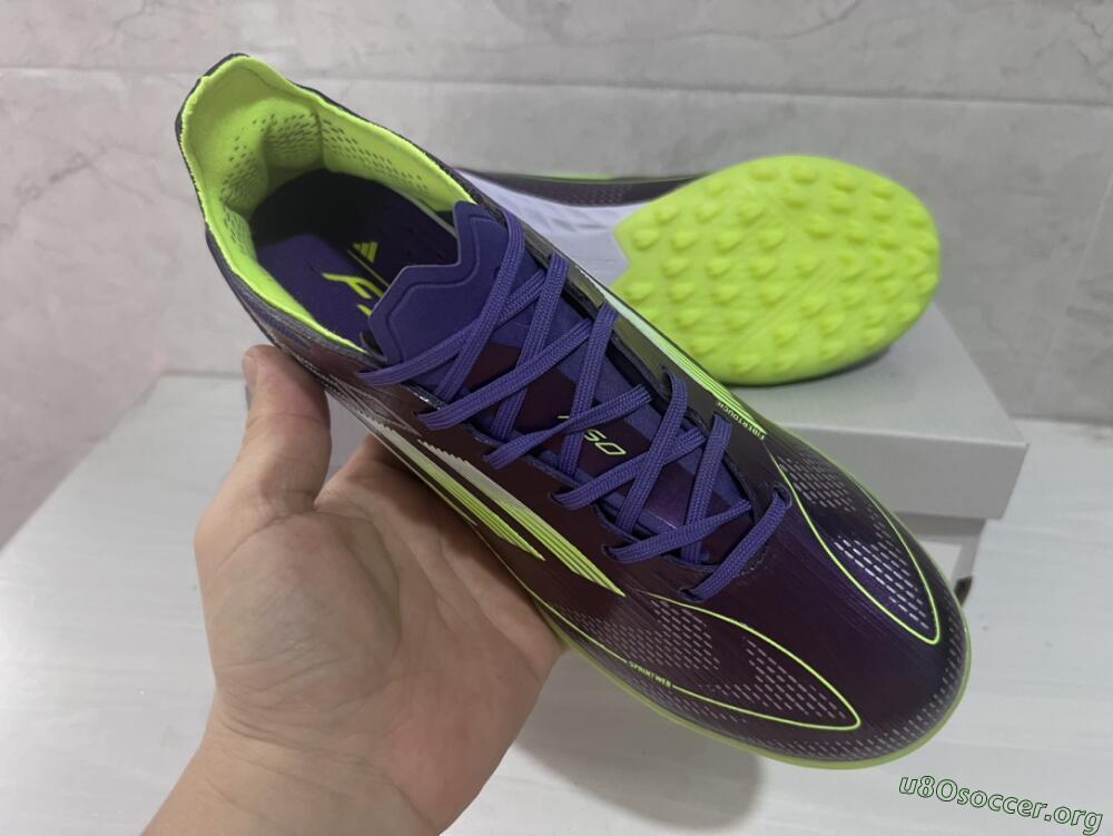 Adidas F50 Elite TF Football Shoes - Purple/Yellow/White