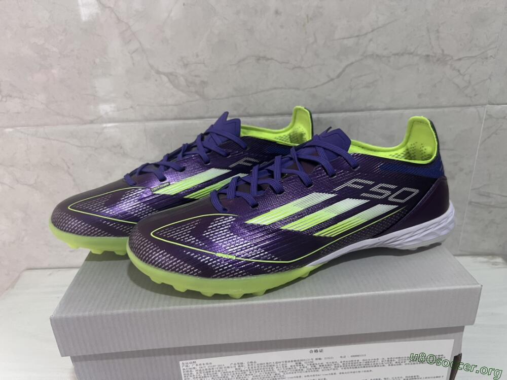 Adidas F50 Elite TF Football Shoes - Purple/Yellow/White