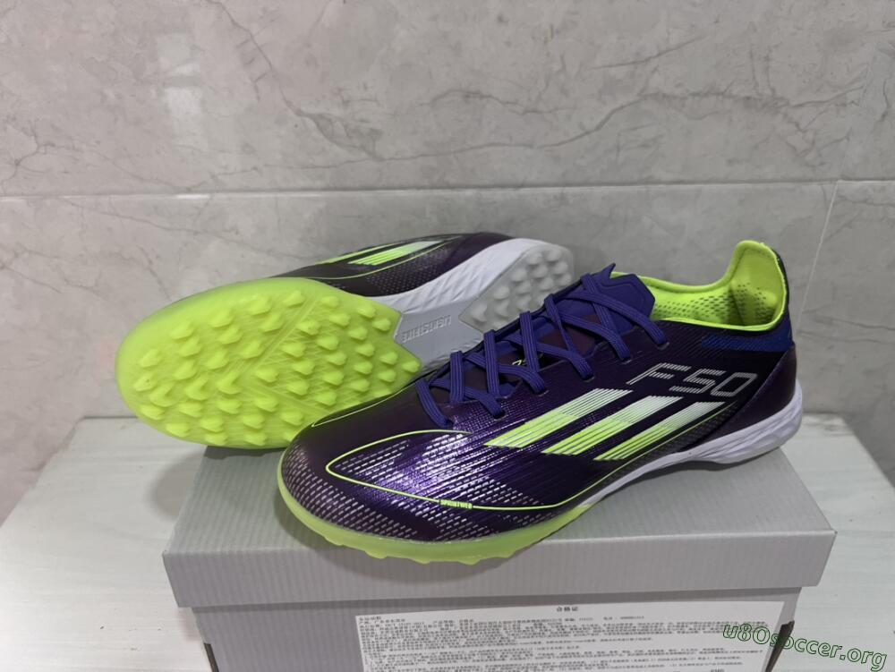 Adidas F50 Elite TF Football Shoes - Purple/Yellow/White