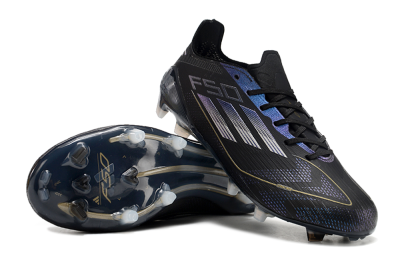 Adidas F50 Elite FG Football Boots - Black/Silver/Purple