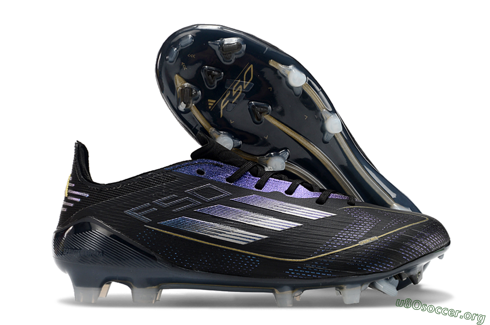 Adidas F50 Elite FG Football Boots - Black/Silver/Purple 2